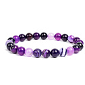 Agate purple bracelet elastic natural stone, ball 6 mm / 16 - 17 cm