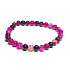 Agate pink lace bracelet elastic natural stone, ball 6 mm / 16 - 17 cm