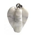 Magnesite / Howlite white Angel guardian pendant natural stone 1,7 cm 1 piece, cleansing stone