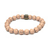 Lava salmon with royal mantra Om, bracelet elastic natural stone, ball 8 mm / 16-17 cm, born of the four elements