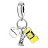 Sterling silver 925 I Love New York Statue of Liberty, 3in1 travel bracelet pendant