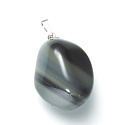 Obsidian Rainbow Trommel Pendant natural stone, 2,2 - 3 cm, 1 piece, stone of salvation