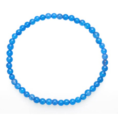 Agate blue light bracelet elastic natural stone, ball 4 mm / 19 cm