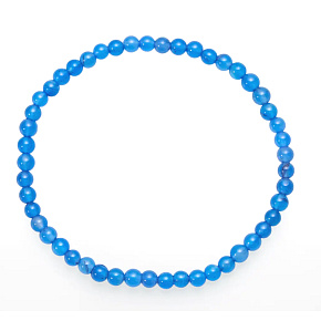 Agate blue light bracelet elastic natural stone, ball 4 mm / 19 cm
