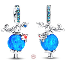 Charm Sterling silver 925 Hanging koi lamp King of Glory, bracelet pendant symbol