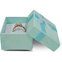 Gift box with jewelry sponge and ribbon 4 x 4 x 2.5 light blue 1 piece