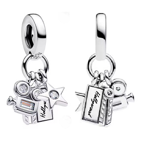 Charm Hollywood Kamera a Hvězda, pro milovníky filmu, přívěsek na náramek film