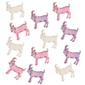 Wooden goats 4 cm, 12 pieces