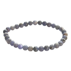 Tanzanite bracelet elastic natural stone, bead 5 - 5.7 mm / 16 - 17 cm