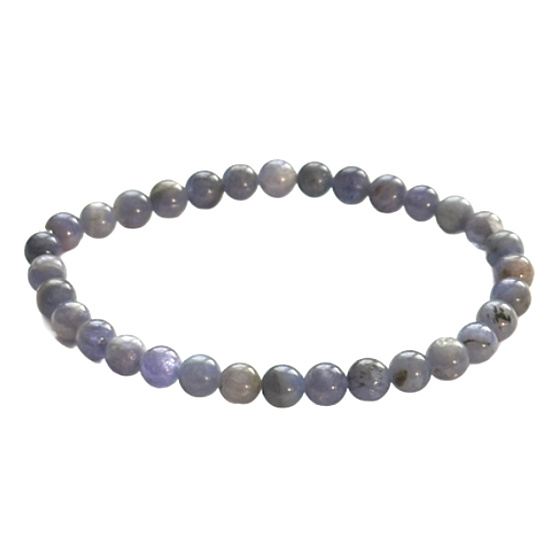 Tanzanite bracelet elastic natural stone, bead 5 - 5.7 mm / 16 - 17 cm