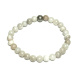 Agate grey bracelet elastic natural stone, ball 6 mm / 16 - 17 cm