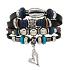 Leather multi-layer bracelet, kauri shell symbol + heart, adjustable size