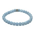 Angelite blue bracelet elastic natural stone, ball 6 mm / 16 - 17 cm, stone of peace