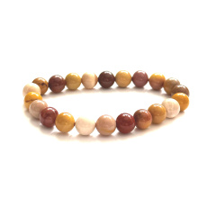 Mokait bracelet elastic natural stone, ball 8 mm / 16 - 17 cm, motivational stone