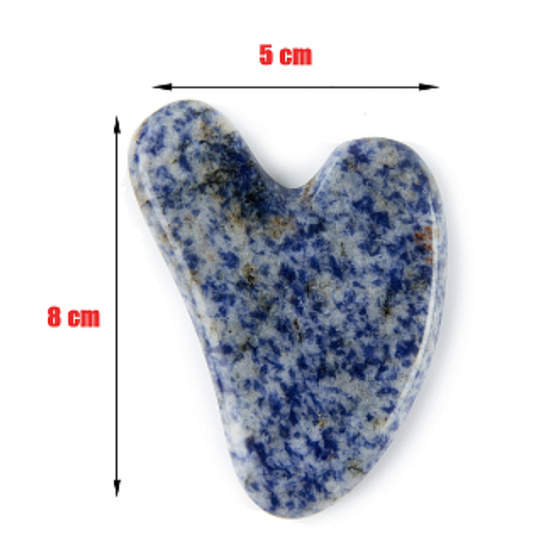 Sodalite Gua Sha reduces wrinkles, swelling, improves skin elasticity 5 x 8 cm, stone communication