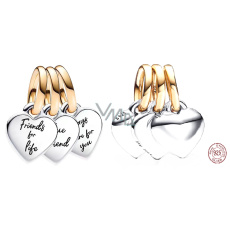 Charm Sterling silver 925 Triple friendship charm with engraved message 3in1, divisible friendship bracelet pendant Charm Sterling silver 925 Triple friendship charm with engraved message 3in1, divisible friendship bracelet pendant