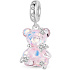 Charm Sterling Silver 925 Bear Light Pink Fantastic Dream, Animal Bracelet Pendant