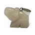 Light Agate Elephant Pendant natural stone, hand-polished figurine 1.8 x 2.5 x 8 mm, stone of stability