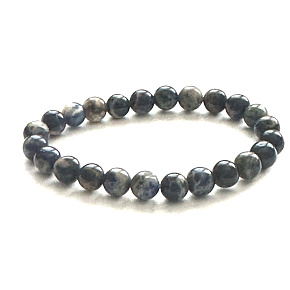 Sodalite bracelet elastic natural stone, 8 mm bead / 16 - 17 cm, stone of communication, energy, vitality