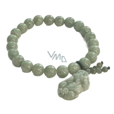 Nefrit Barmský náramek elastický z přírodního kamene jednorožec, kulička 6 mm / 16 - 17 cm, kámen klidu Nefrit Barmský náramek elastický z přírodního kamene jednorožec, kulička 6 mm / 16 - 17 cm, kámen klidu