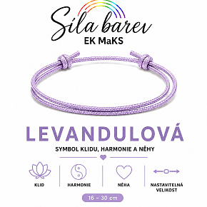 Šňůrkový náramek Síla barev – Levandulová | Symbol klidu, harmonie a něhy | nastavitelný 16 - 30 cm