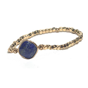 Lapis Lazuli bracelet elastic ornament natural stone15 mm / 16-17 cm, harmony stone