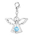 Guardian angel pendant with light blue seed bead 29 x 37 mm 1 piece