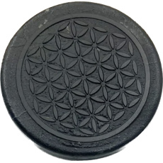 Shungit Engraved sticker sacred geometry on mobile phone EMFprotection, 5G protection, radiation protection 3 cm