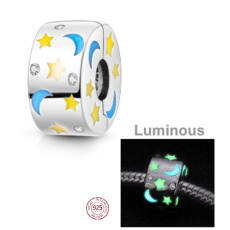 Charm Sterling silver 925 Luminous - Constellation, stopper, clip bead for sign bracelet