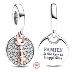 Charm Sterling silver 925 Moving to Mom's Heart 2in1, family bracelet pendant