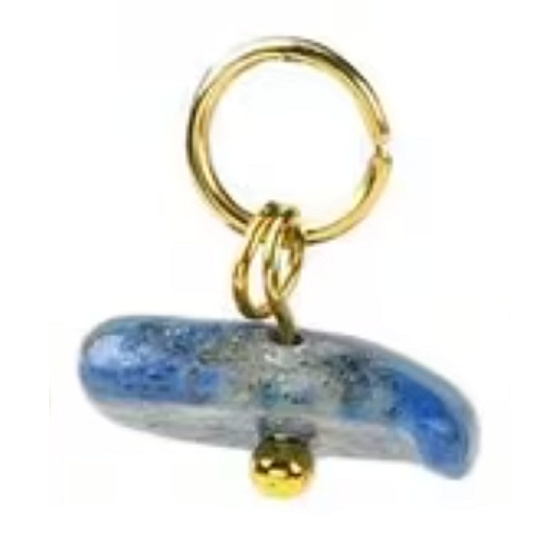 Sodalite – mini pendant made of natural stone approx. 0.8–1.2 cm, gold finish | Talisman of calm and self-expression