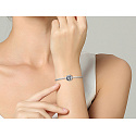 Virgo, sign of the zodiac, pendant for bracelet made of silver + cubic zirconia, ball 9 mm 1 piece
