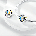 Charm Sterling silver 925 Luminous - Day / night, sun / moon, stopper, clip bead on bracelet universe