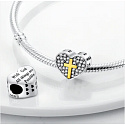 Sterling silver 925 Religious charms Heart, cross, God of possibilities, bead for bracelet