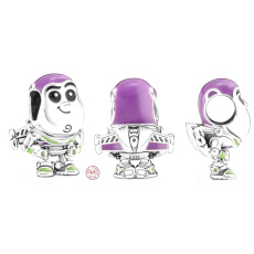Charm Sterling silver 925 Disney Pixar Buzz Lightyear, bead on bracelet movie