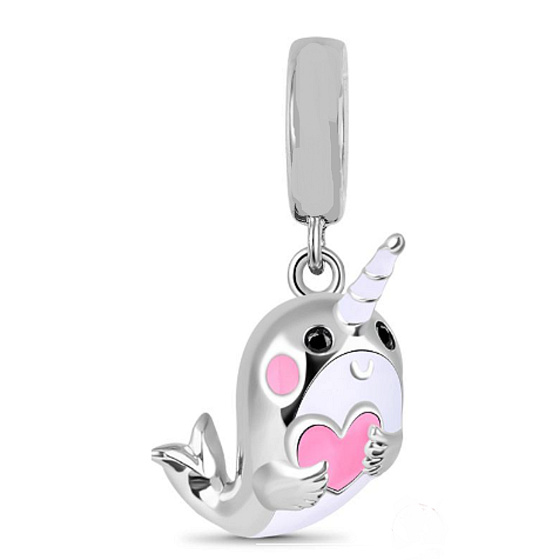 Charm Sterling silver 925 Nerval unicorn, animal bracelet pendant