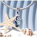 Charm Sterling silver 925 Seahorse, animal bracelet pendant