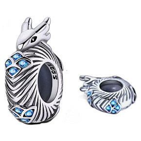 Charm Ledový drak, korálek na náramek zvíře