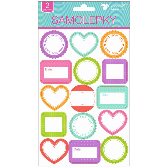 Colored labeling stickers 2 sheets 21 x 14 cm