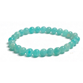 Amazonite bracelet elastic natural stone, ball 6 mm / 16 - 17 cm, stone of hope