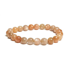 Sunstone bracelet elastic natural stone, bead 8 mm / 16-17 cm, hides the power of the Sun and fire