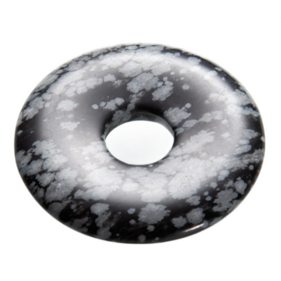 Obsidian flake Donut natural stone 30 mm, rescue stone