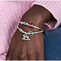 Sterling silver 925 Punched paw of a four-legged pet, bead on a pet bracelet