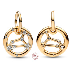 Charm Sterling silver 925 Gold plated Zodiac sign Leo, pendant for bracelet Charm Sterling silver 925 Gold plated Zodiac sign Leo, pendant for bracelet