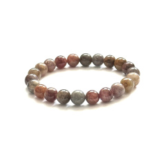 Spinel bracelet elastic natural stone, ball 8,5 - 9 mm /16 - 17 cm