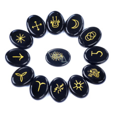 Obsidian Rune Alphabets Oval Natural Stone, 15 x 20 mm 13 Pieces Letters, Sacred Symbol, Healing Gemstone, Rescue Stone Obsidian Rune Alphabets Oval Natural Stone, 15 x 20 mm 13 Pieces Letters, Sacred Symbol, Healing Gemstone, Rescue Stone