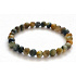 Tiger eye multi color bracelet elastic natural stone, ball 6 mm / 16-17 cm, stone of the sun and earth, brings luck and wealth