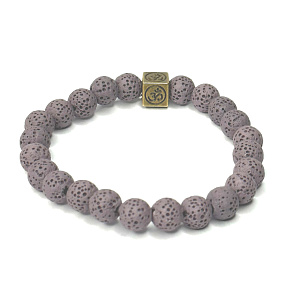 Lava soft purple with royal mantra Om, bracelet elastic natural stone, ball 8 mm / 16-17 cm, born of the four elements Lava soft purple with royal mantra Om, bracelet elastic natural stone, ball 8 mm / 16-17 cm, born of the four elements