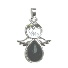 Obsidian Angel guardian pendant natural stone 3,5 x 2,5 mm, rescue stone Obsidian Angel guardian pendant natural stone 3,5 x 2,5 mm, rescue stone