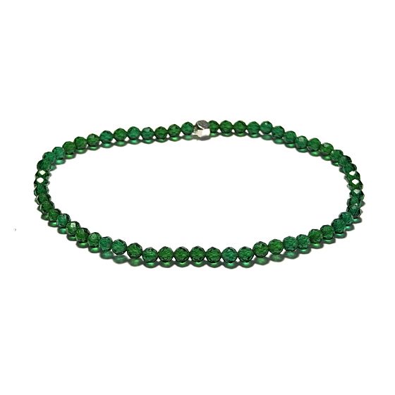 Smaragd náramek elastický přírodní kámen, kulička 3 mm / 16 - 17 cm, Král drahokamů